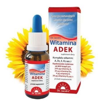 Pokaż szczegóły dla Dr. Jacob's Witamina ADEK w kroplach 20ml Obrazek Dr. Jacob's Witamina ADEK w kroplach 20ml
