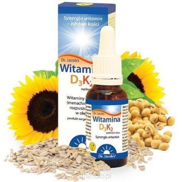 Pokaż szczegóły dla Dr. Jacob's Witamina D3 z K2 w kroplach 20ml Obrazek Dr. Jacob's Witamina D3 z K2 w kroplach 20ml
