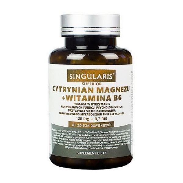 Obrazek Singularis Cytrynian magnezu+witamina B6 60 tabl.