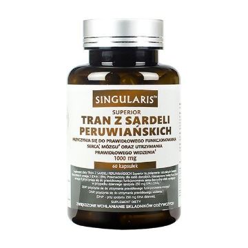 Pokaż szczegóły dla Singularis Tran z sardeli peruwiańskich 60 kaps. Obrazek Singularis Tran z sardeli peruwiańskich 60 kaps.