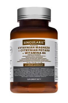 Pokaż szczegóły dla Singularis Cytrynian magnezu + potasu + B6 60 tab. Obrazek Singularis Cytrynian magnezu + potasu + B6 60 tab.