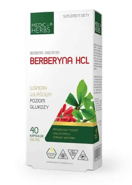 Obrazek Medica Herbs Berberyna HCL 60 kaps.