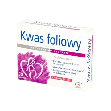 Pokaż szczegóły dla Colfarm Kwas foliowy 30 tabl. Obrazek Colfarm Kwas foliowy 30 tabl.