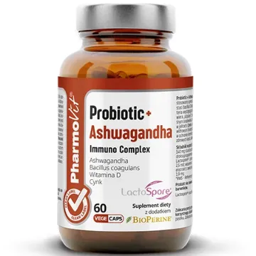 Pokaż szczegóły dla Pharmovit Probiotic+Ashwagandha 60 kaps. Obrazek Pharmovit Probiotic+Ashwagandha 60 kaps.